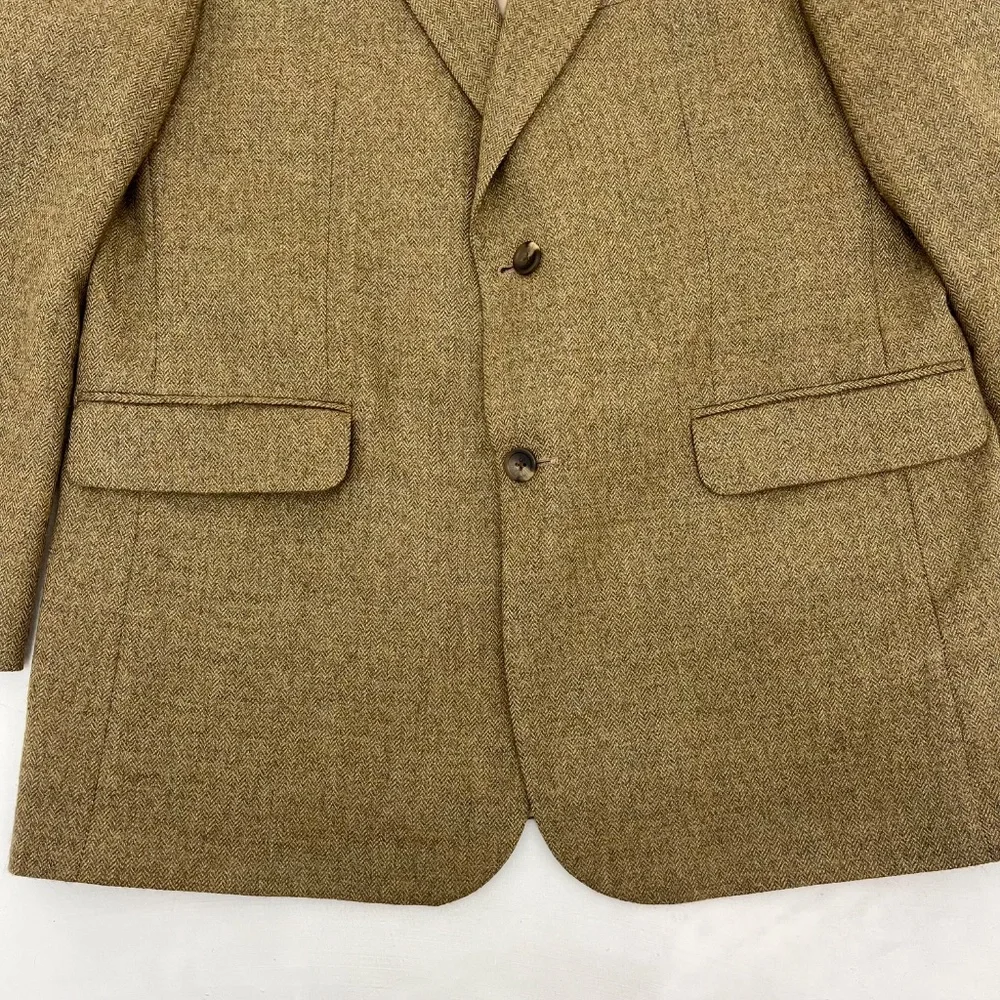 Meeting Street Mens 42R Sport Coat Blazer Brown Lambswool‎ Long Sleeve Outdoor